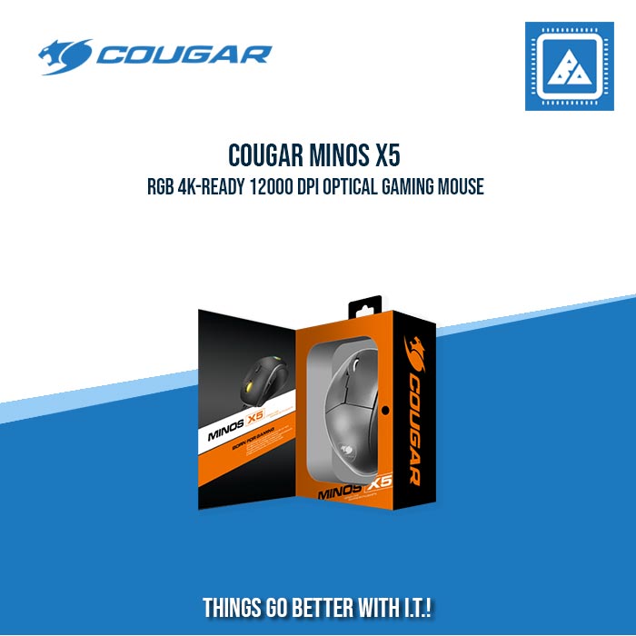 COUGAR MINOS X5 RGB 4K-READY 12000 DPI OPTICAL GAMING MOUSE (BLACK) COUGAR MINOS X5 RGB 4K-READY 12000 DPI OPTICAL GAMING MOUSE (BLACK)